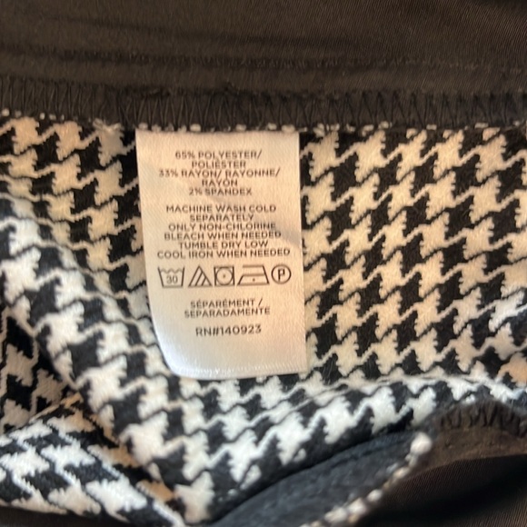 LOFT Belted  Black and White Houndstooth Trousers - Picture 8 of 8